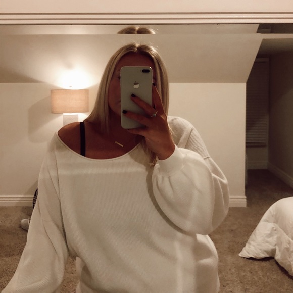 Free People Sweaters - Free People White Oversized Sweater